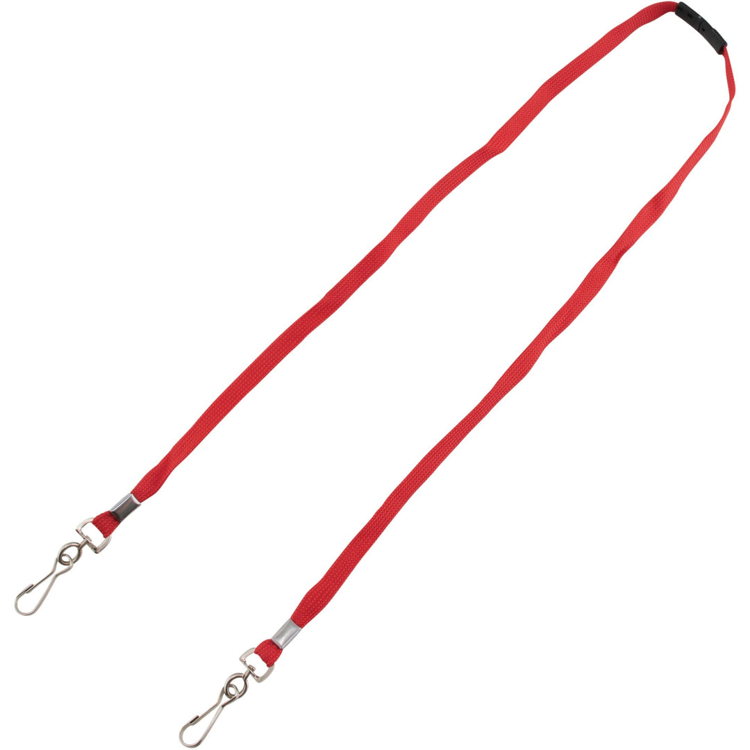 Image of Advantus 76115 Face Mask Lanyard, Adjustable, J-Hook Attachment, 30" Length, Red, 10 / Pack