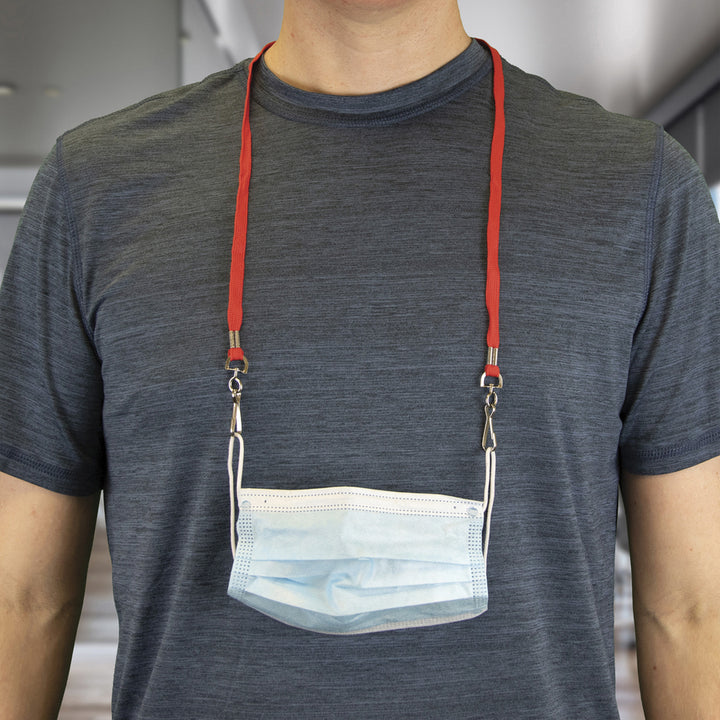 Image of Advantus Lanyard,Breakaway,w/J-hook Clips,f/Face Masks,30"L,10/PK,RD