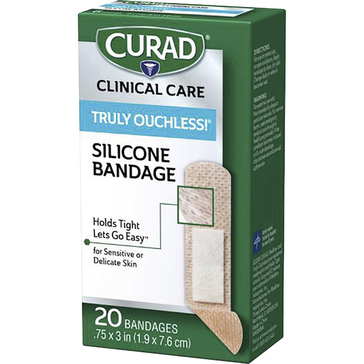 Image of Medline Bandages, Silicone, Self-Adhesive, 3/4"x3", 20/BX, BG