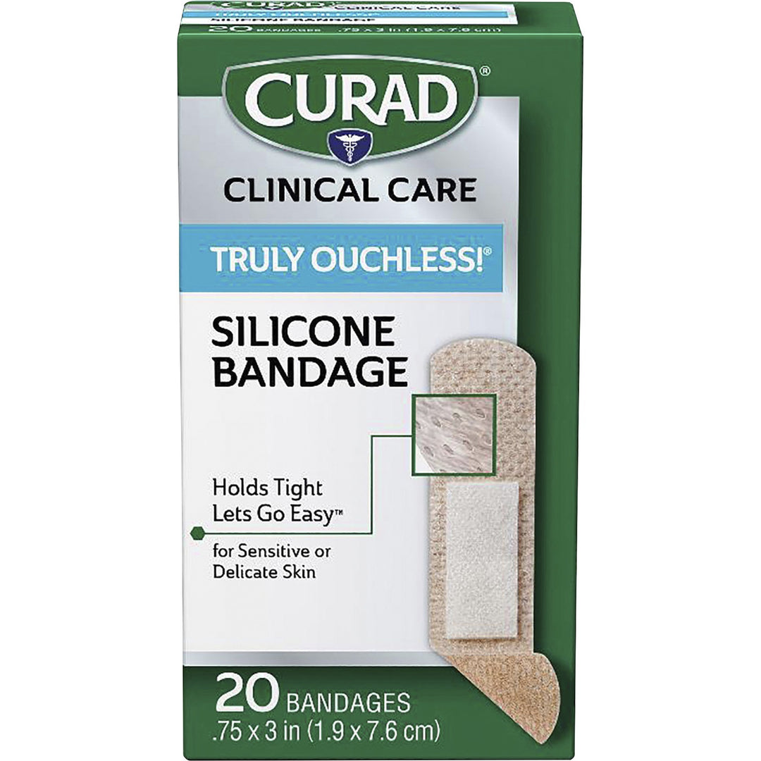 Image of Medline Bandages, Silicone, Self-Adhesive, 3/4"x3", 20/BX, BG