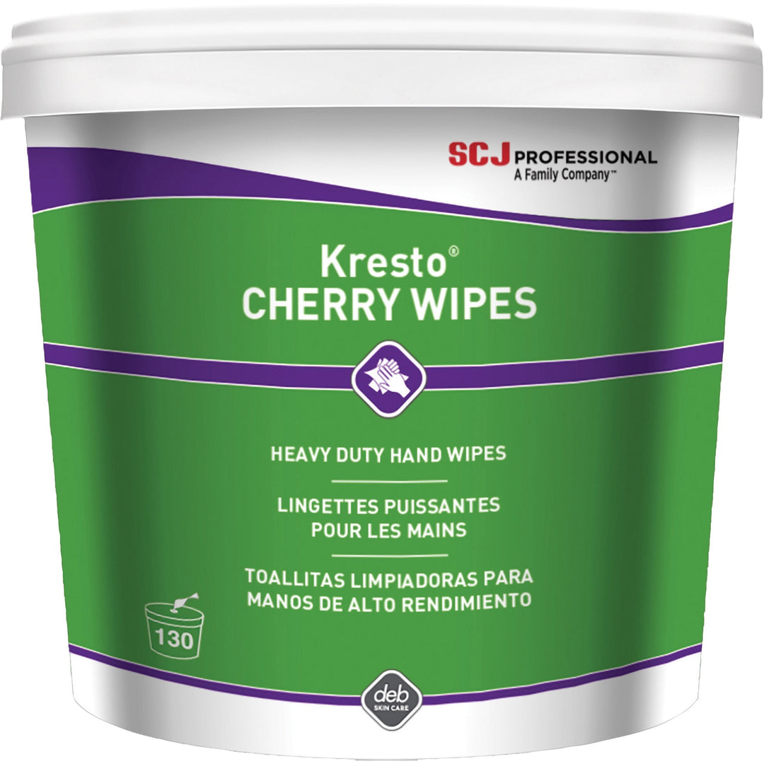 Image of S.C. Johnson Hand Wipes, Cherry, 10"x12", 130Wipes/Bucket, 4BKT/CT,WE/RD