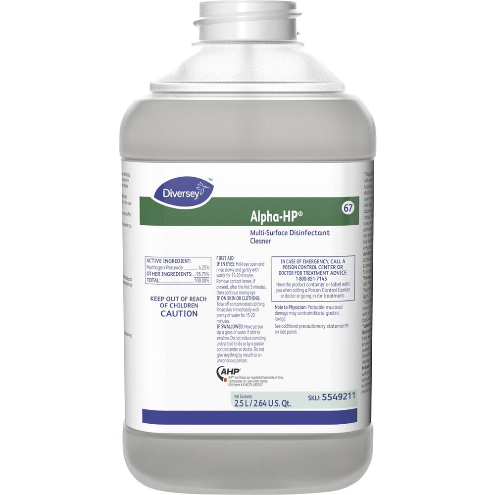 Image of Diversey Disinfectant Cleaner, AHP, Multi-surface, 2.5L, 2/CT, Clear