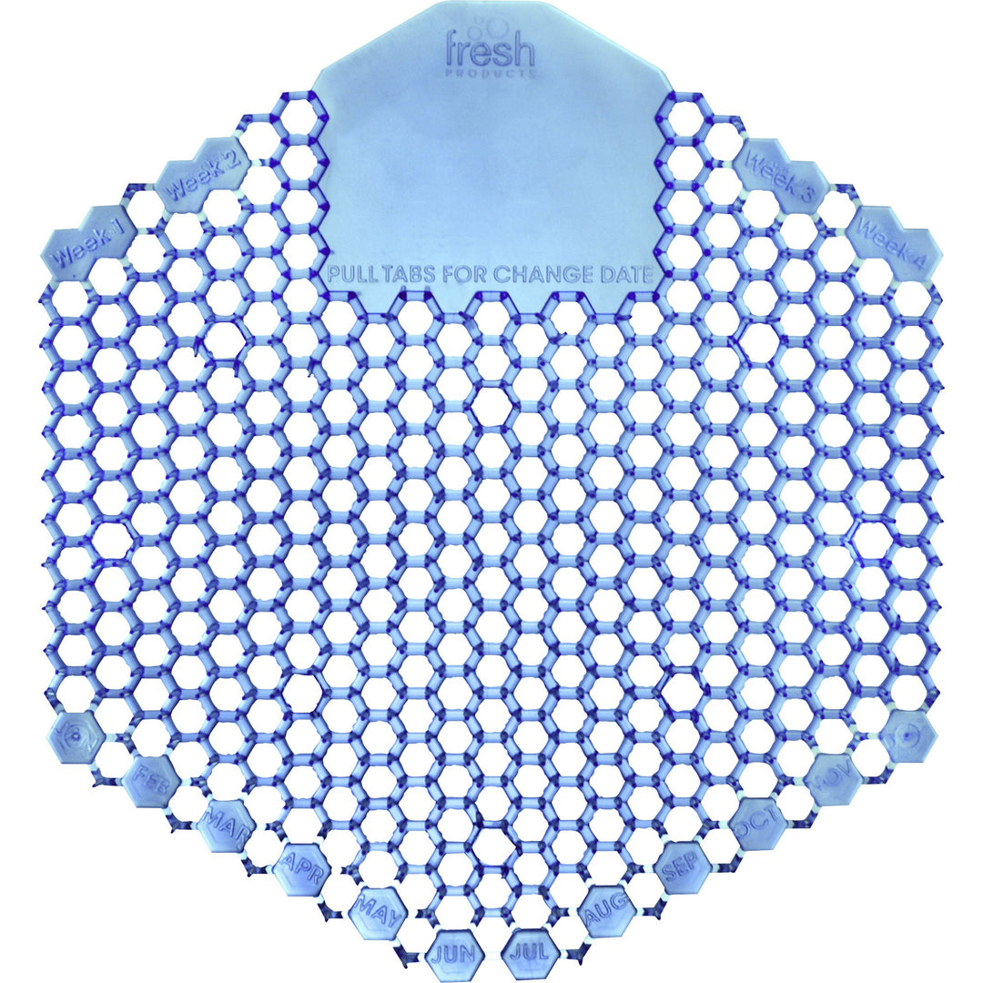Image of Fresh Products 3WDS60CBL Wave 3D Urinal Screen, Lasts upto 30 Days, Splash Reducer, Odor Control, 10 / Box, Blue