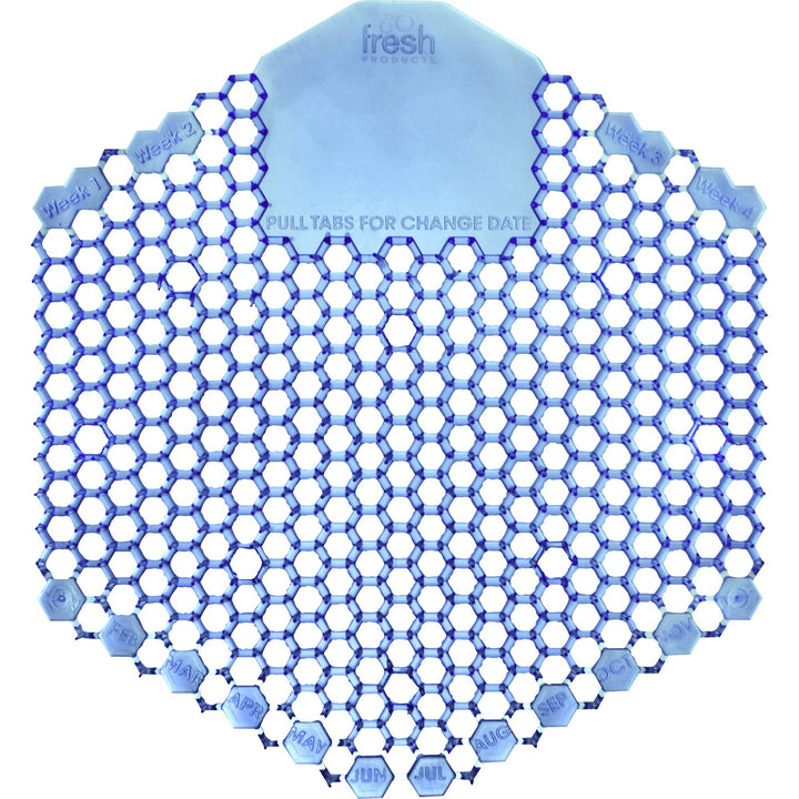 Image of Fresh Products 3WDS60CBL Wave 3D Urinal Screen, Lasts upto 30 Days, Splash Reducer, Odor Control, 10 / Box, Blue
