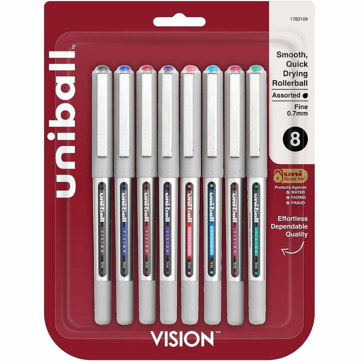 Image of uniball® Pen, Rollerball, Nonrefillable, 0.7mm, 8/PK, Assorted