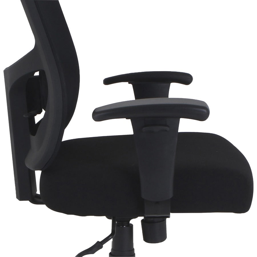 Image of Lorell 62625 Big & Tall Mesh High-Back Task Chair, Fabric Seat Material, Mid Back, 5-star Base, Black, 1 Each