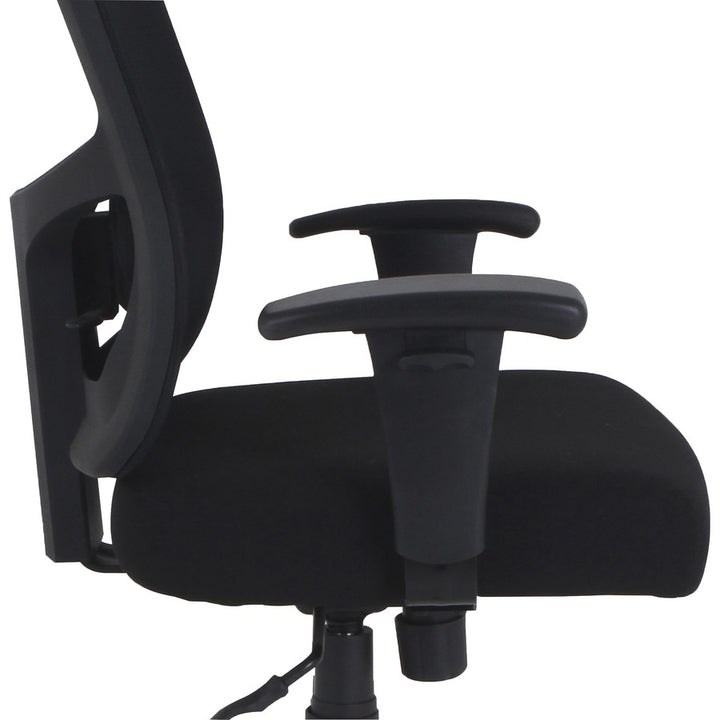 Image of Lorell 62625 Big & Tall Mesh High-Back Task Chair, Fabric Seat Material, Mid Back, 5-star Base, Black, 1 Each