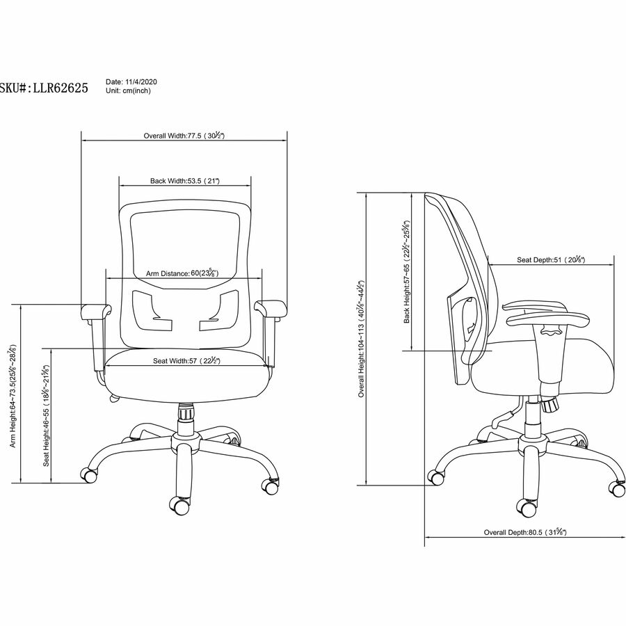 Image of Lorell 62625 Big & Tall Mesh High-Back Task Chair, Fabric Seat Material, Mid Back, 5-star Base, Black, 1 Each