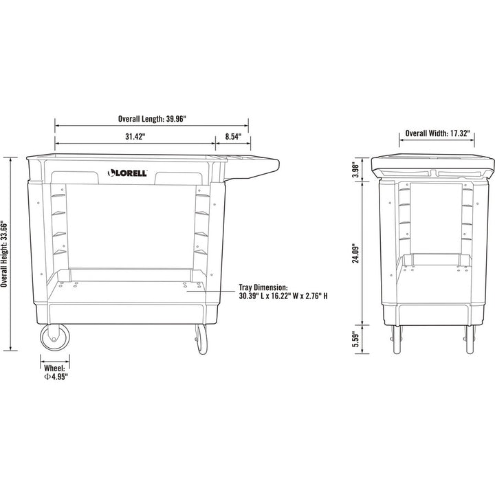Image of Lorell 03611 Storage Bin Utility Cart