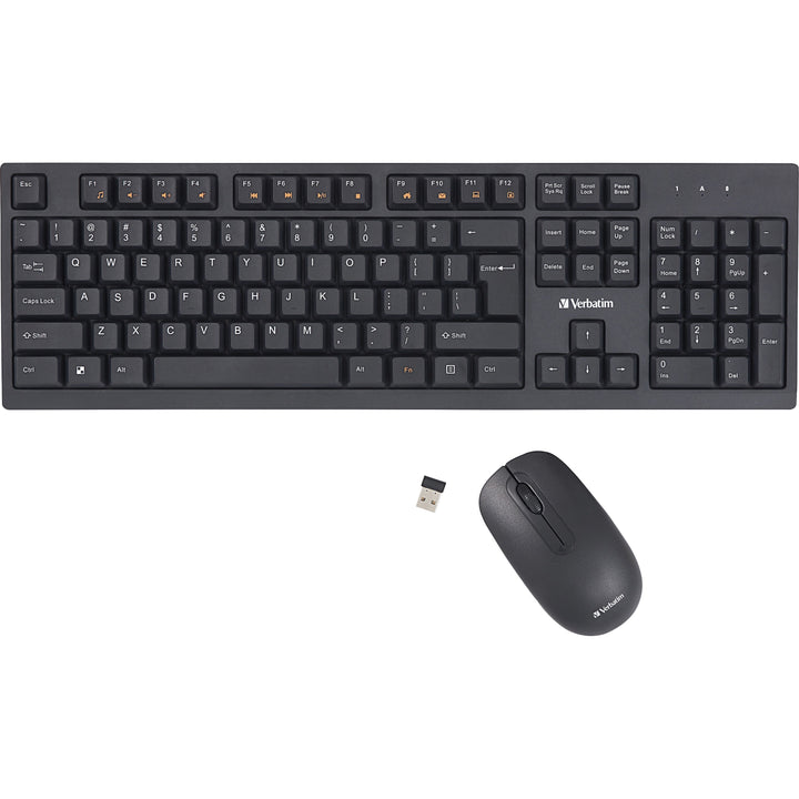 Image of Verbatim® Keyboard/Mouse, Wireless, w/Nano Receiver, Hot Keys, BK