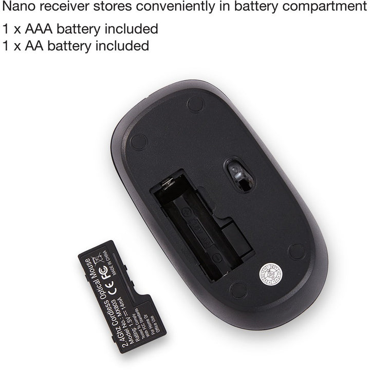 Image of Verbatim® Keyboard/Mouse, Wireless, w/Nano Receiver, Hot Keys, BK