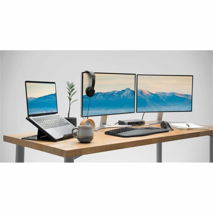 Image of Kensington® Smartfit Easy Riser Laptop Cooling Stand, 13" X 9.5" X 0.8" To 7.1", Black, Supports 8 Lbs