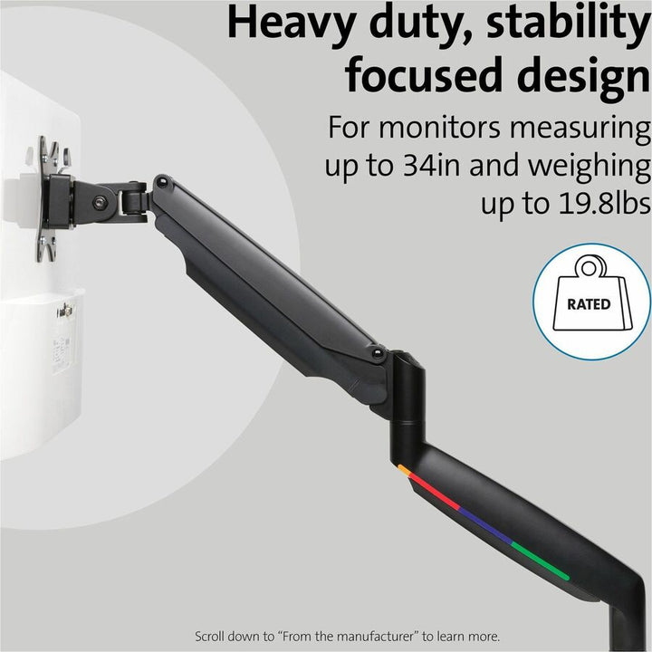 Image of Kensington® Monitor Arm,Single,Fully Articulating,6-7/10"-19-9/10"H,BK