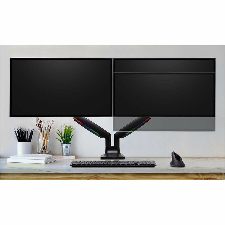 Image of Kensington® Monitor Arm,Dual,Fully Articulating,6-7/10"-19-9/10"H,BK