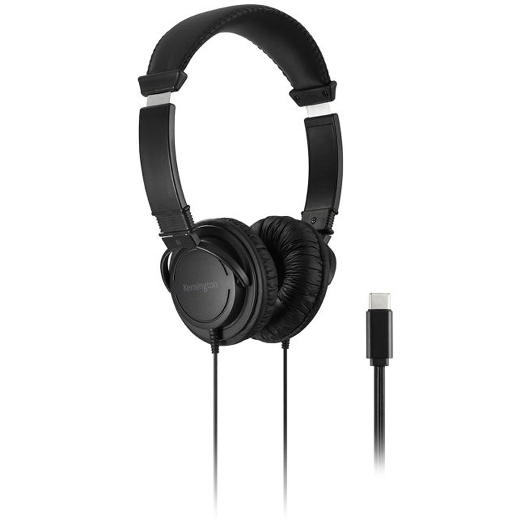 Image of Kensington® Headphone,Noise-Canceling,Hi-Fi,w/6' Cord,USB-C,BK