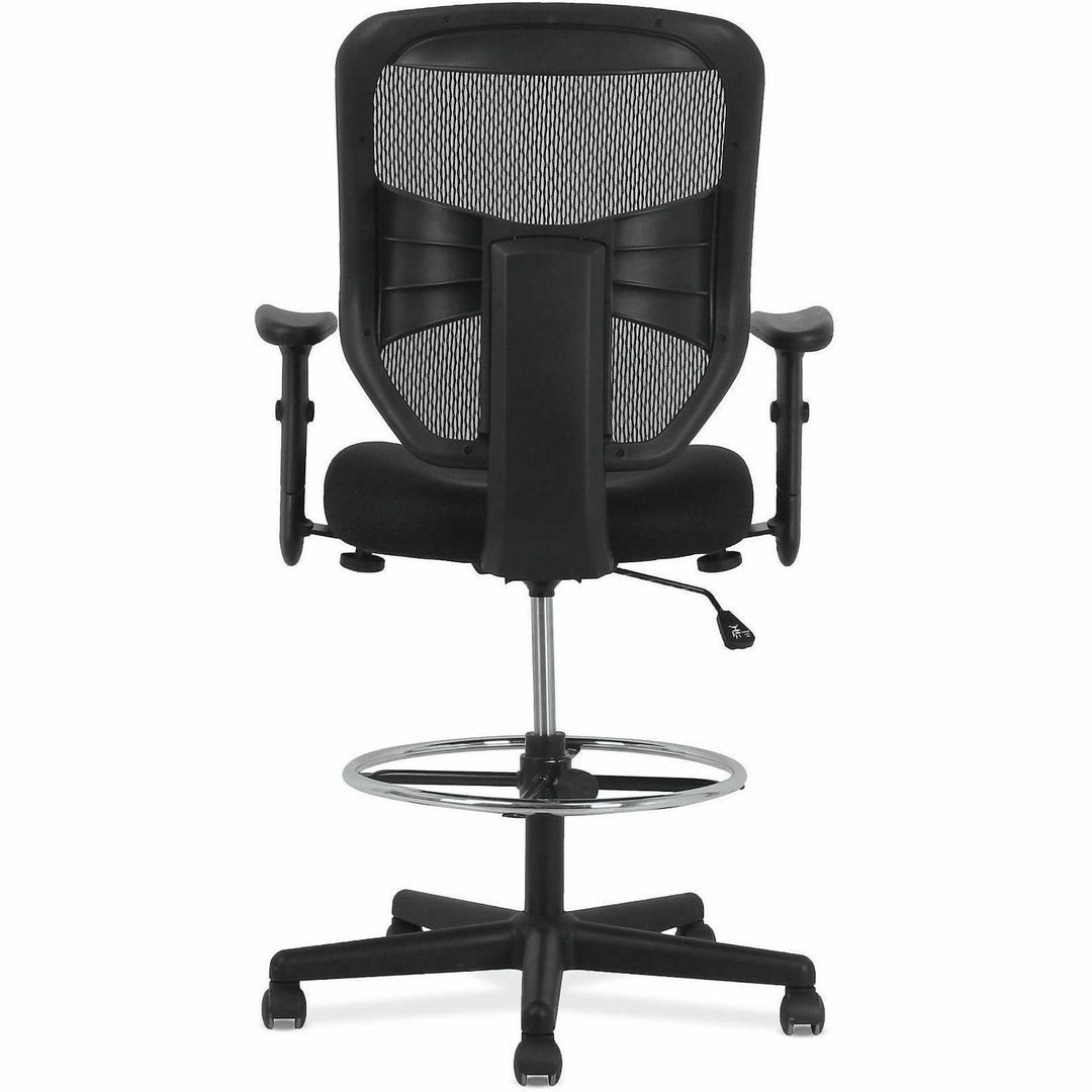 Image of HON® Prominent High-Back Task Stool, Supports Up To 250 Lb, 21" To 28.1" Seat Height, Black