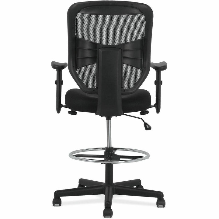 Image of HON® Prominent High-Back Task Stool, Supports Up To 250 Lb, 21" To 28.1" Seat Height, Black