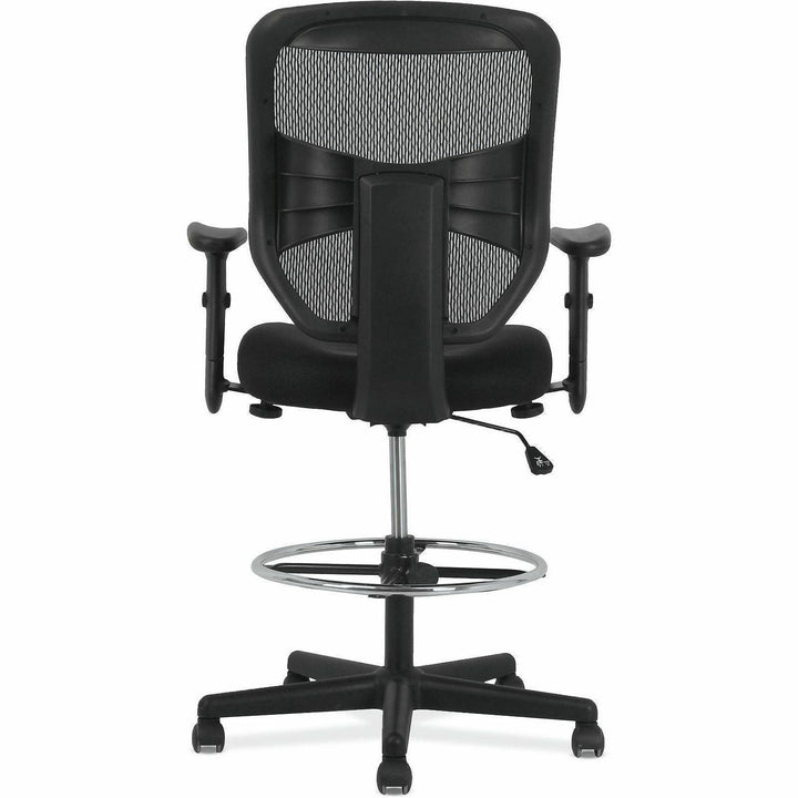 Image of HON® Prominent High-Back Task Stool, Supports Up To 250 Lb, 21" To 28.1" Seat Height, Black