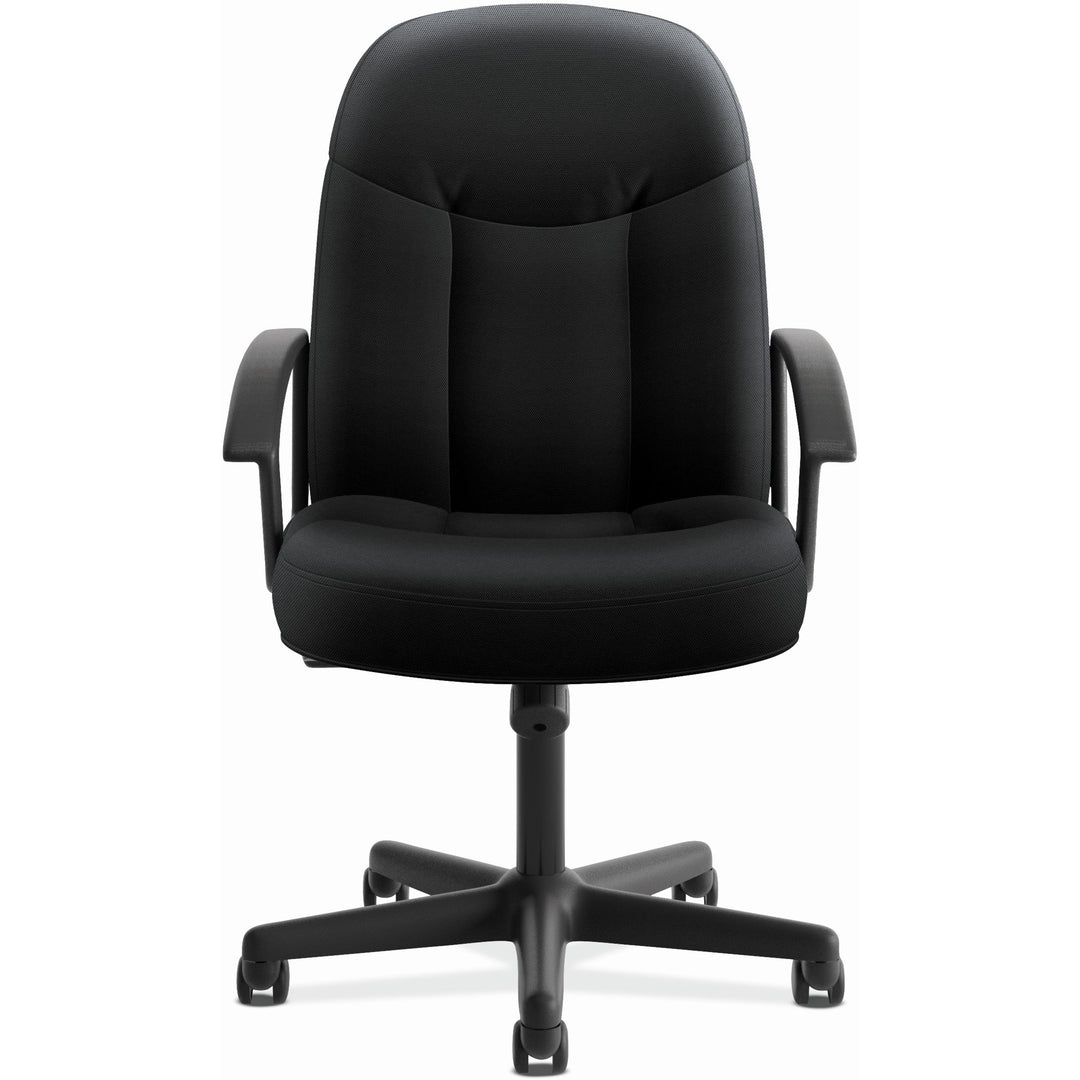 Image of HON® Hvl601 Series Executive High-Back Chair, Supports Up To 250 Lb, 17.44" To 20.94" Seat Height, Black