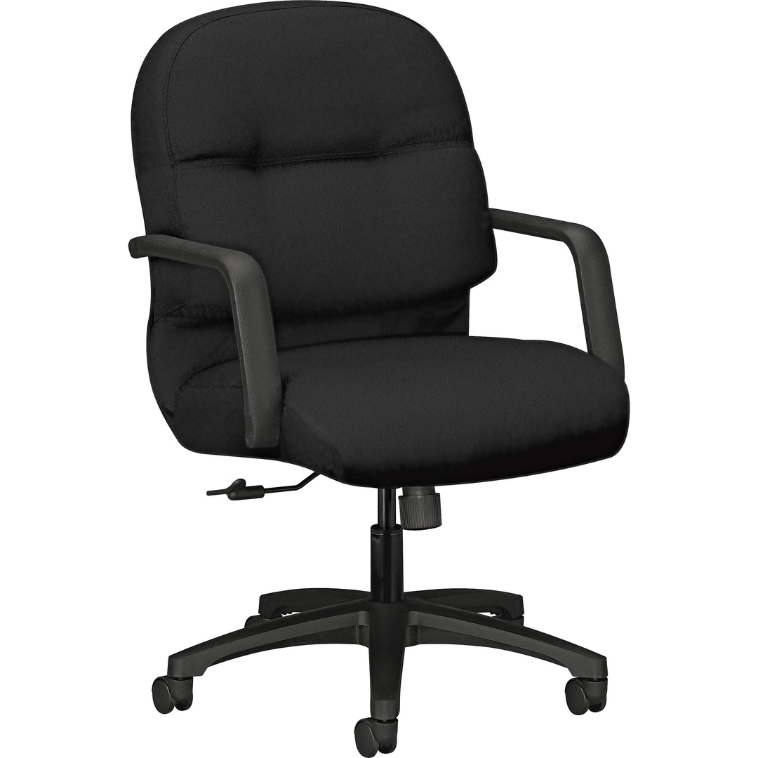 Image of HON® Pillow-Soft 2090 Series Managerial Mid-Back Swivel/tilt Chair, Supports Up To 300 Lb, 17" To 21" Seat Height, Black