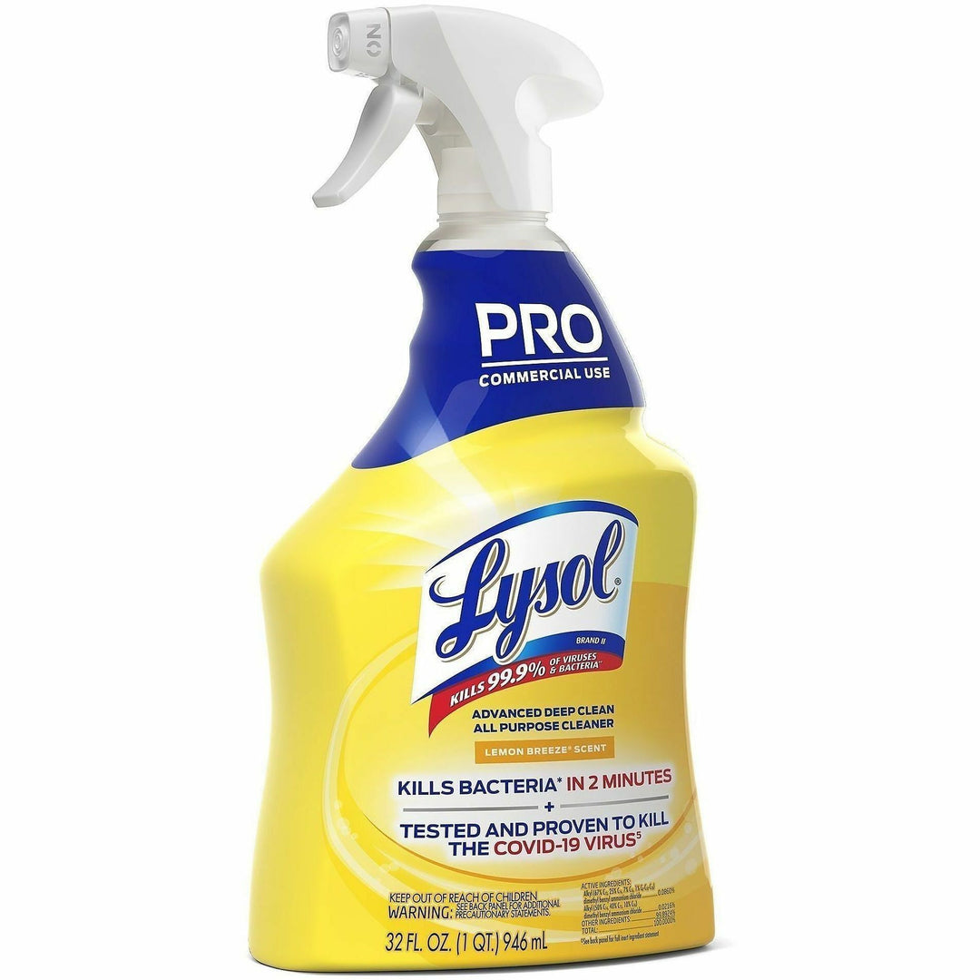 Image of Professional Lysol 00351 Advanced Deep Cleaner, 32 fl oz (1 quart), 32 oz (2 lb), Lemon Breeze Scent, Disinfectant, Clear Spray Bottle, 1 Each