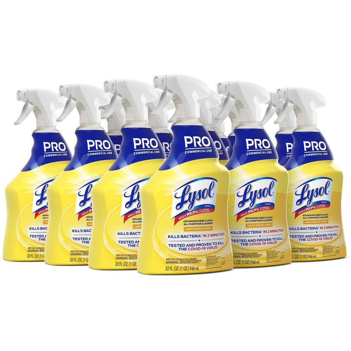 Image of Professional Lysol 00351 Advanced Deep Cleaner, 32 fl oz (1 quart), 32 oz (2 lb), Lemon Breeze Scent, Disinfectant, Clear Spray Bottle, 1 Each