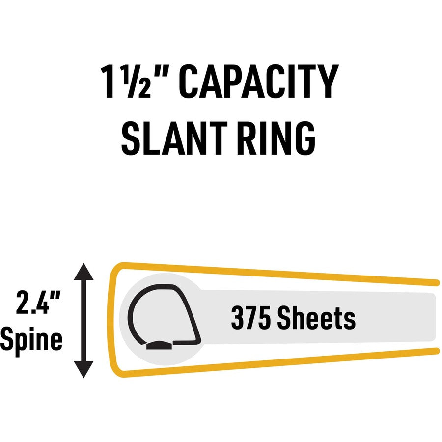 Image of Avery® SDS Binder,Poly,w/36"L Chain,1-1/2"/375-Sht Cap,Ltr,YW/RD