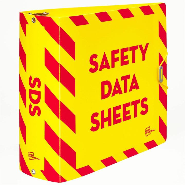 Image of Avery® UltraDuty Safety Data Sheet Binders with Chain, 3 Rings, 3" Capacity, 11 x 8.5, Yellow/Red