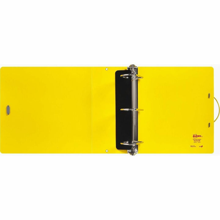 Image of Avery® UltraDuty Safety Data Sheet Binders with Chain, 3 Rings, 3" Capacity, 11 x 8.5, Yellow/Red