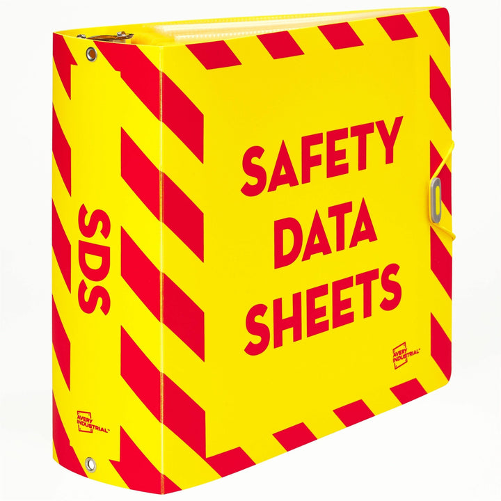 Image of Avery® UltraDuty Safety Data Sheet Binder Bundle, 3 Rings, 3" Capacity, 11 x 8.5, Yellow/Red