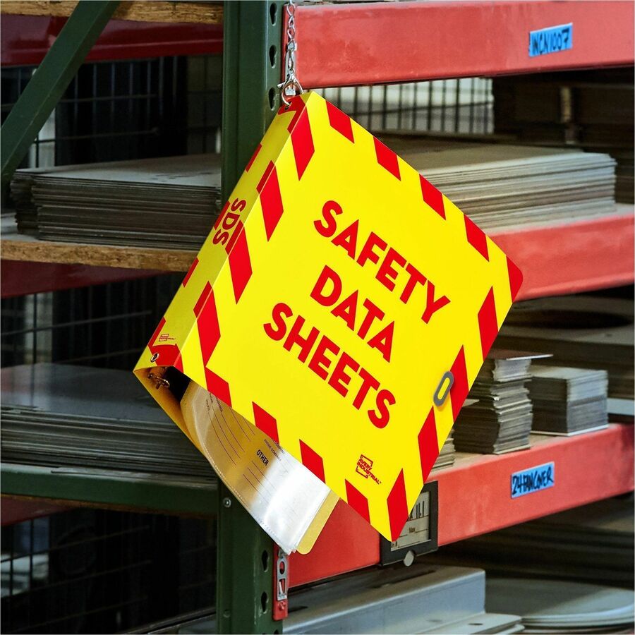 Image of Avery® UltraDuty Safety Data Sheet Binder Bundle, 3 Rings, 3" Capacity, 11 x 8.5, Yellow/Red