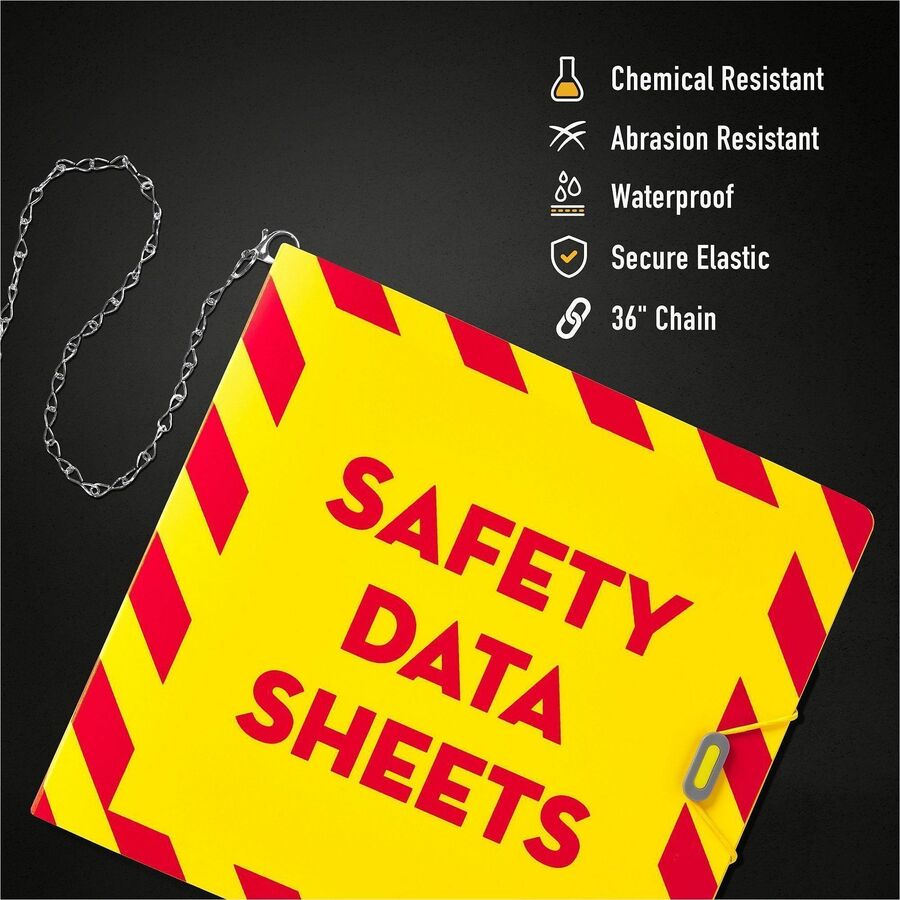 Image of Avery® UltraDuty Safety Data Sheet Binder Bundle, 3 Rings, 3" Capacity, 11 x 8.5, Yellow/Red