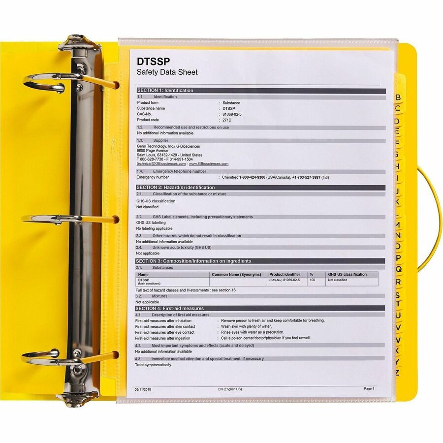 Image of Avery® UltraDuty Safety Data Sheet Binder Bundle, 3 Rings, 3" Capacity, 11 x 8.5, Yellow/Red