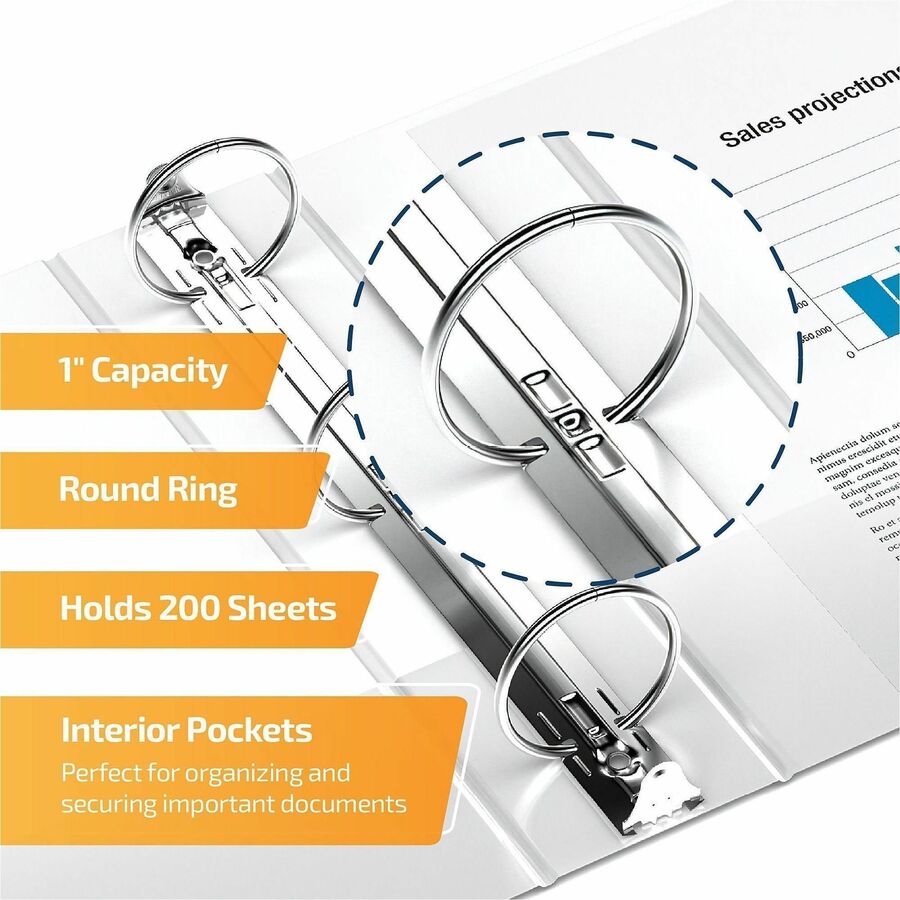 Image of Stride Landscape Binder, 1" Capacity, Round Rings, 8-1/2"x11", WE