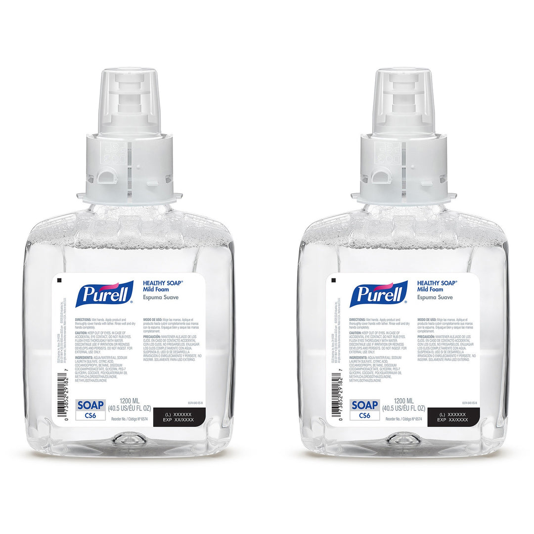 Image of GOJO® Soap, Foam, f/CS6 Dispensers, 1200ml Cap, 2/CT, Clear