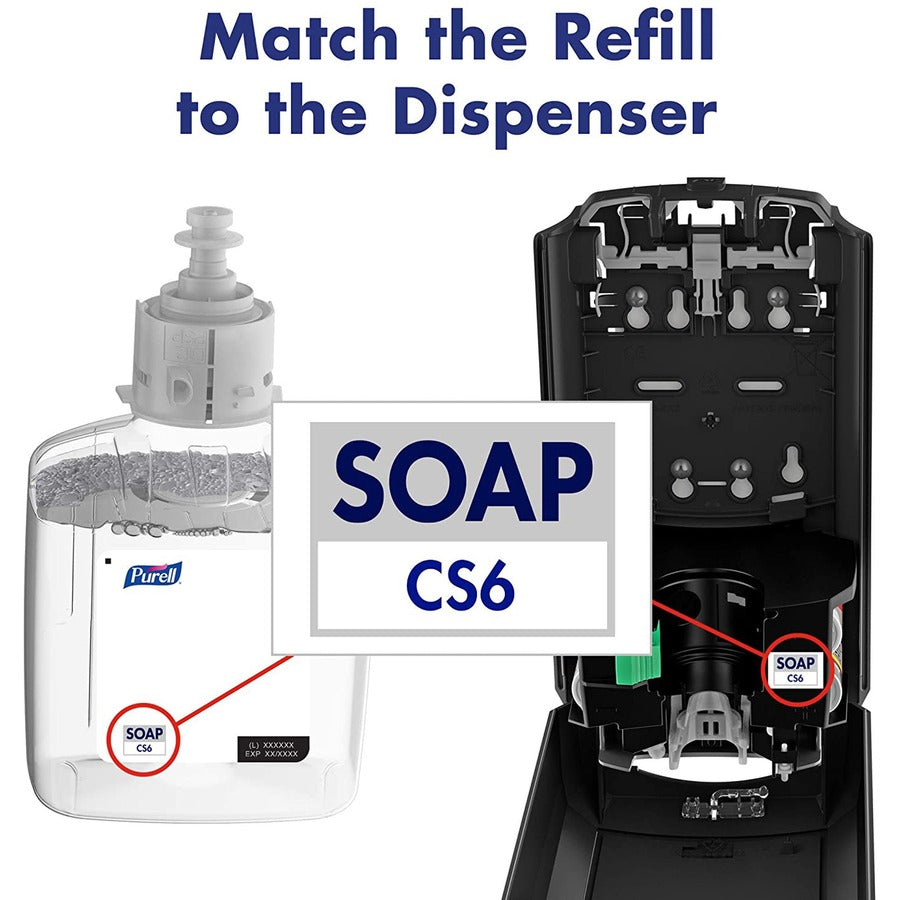 Image of GOJO® Soap, Foam, f/CS6 Dispensers, 1200ml Cap, 2/CT, Clear
