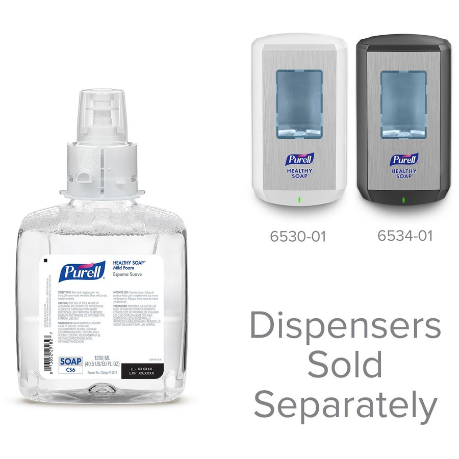 Image of GOJO® Soap, Foam, f/CS6 Dispensers, 1200ml Cap, 2/CT, Clear