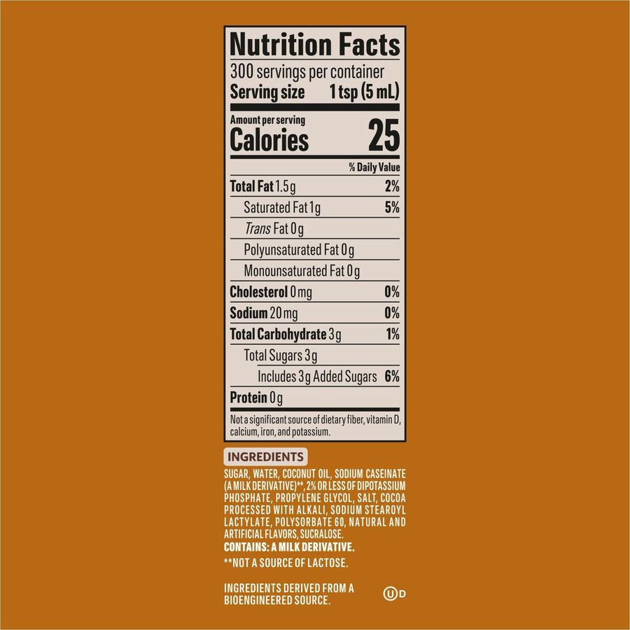 Image of Coffee mate 97955 Snickers Liquid Concentrate Coffee Creamer, Pump Bottle, Snicker Flavor, 50.70 fl oz (1.50 L)Bottle, 1 Each