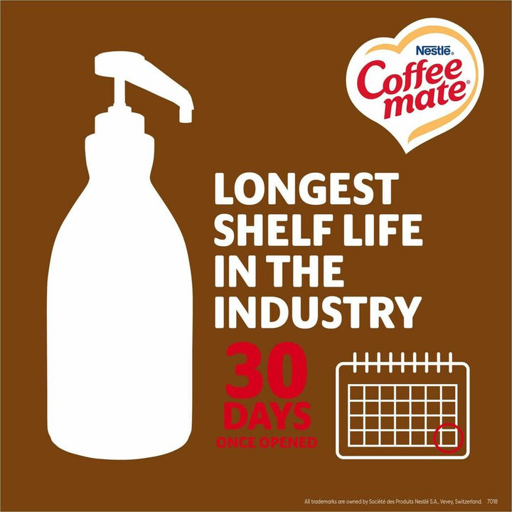 Image of Coffee mate 97955 Snickers Liquid Concentrate Coffee Creamer, Pump Bottle, Snicker Flavor, 50.70 fl oz (1.50 L)Bottle, 1 Each