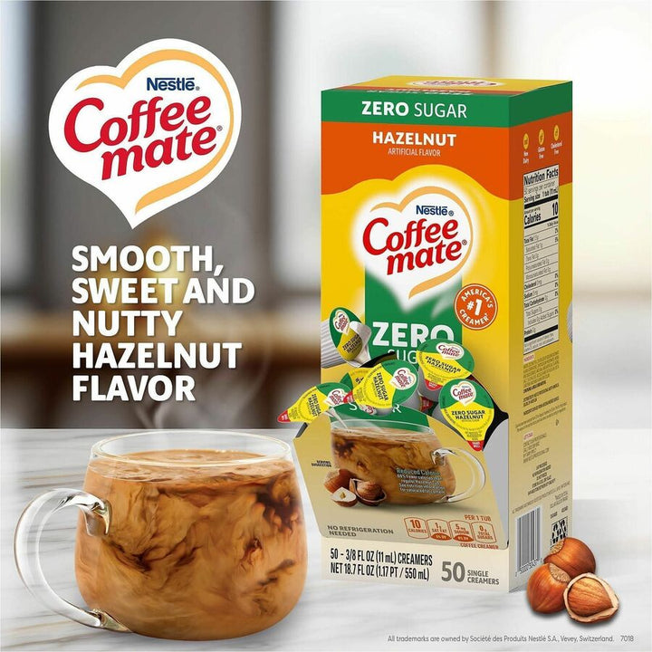 Image of Nestle® Coffee Creamer,Sugar-Free,Hazelnut,0.375 oz,50/BX,White