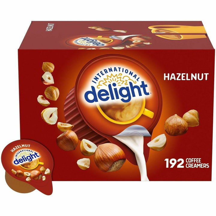 Image of International Delight 101522 Hazelnut Liquid Creamer Singles, Hazelnut Flavor, 0.50 fl oz (15 mL), 192 / Carton