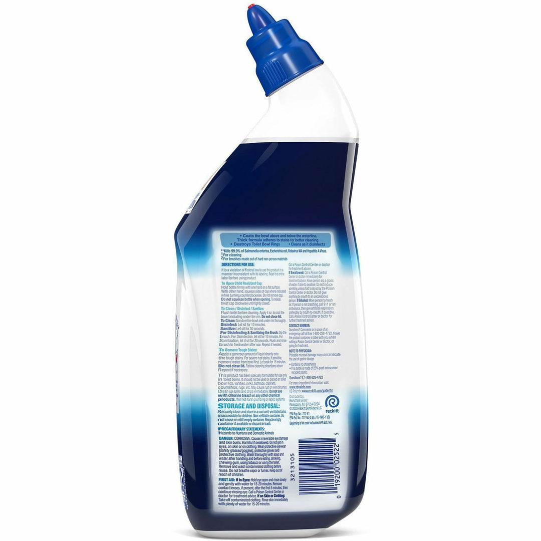 Image of Lysol 98012 Toilet Bowl Cleaner, 24 fl oz (0.8 quart), Atlantic Fresh Scent, Disinfectant, Blue Bottle, 1 Each