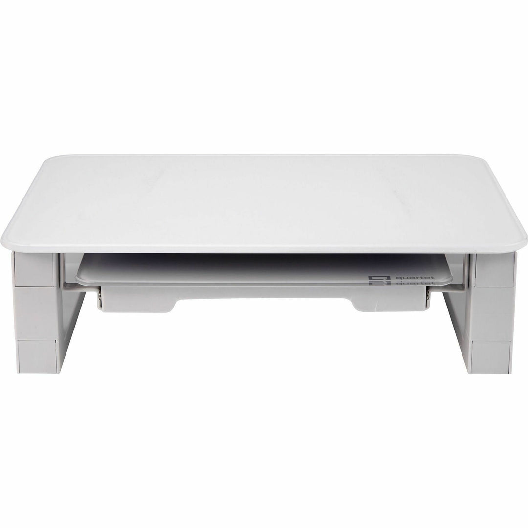 Image of Quartet® Adjustable Height Desktop Glass Monitor Riser With Dry-Erase Board, 14 X 10.25 X 2.5 To 5.25, White, Supports 100 Lb
