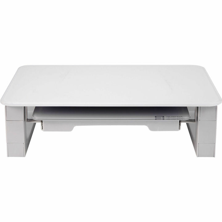 Image of Quartet® Adjustable Height Desktop Glass Monitor Riser With Dry-Erase Board, 14 X 10.25 X 2.5 To 5.25, White, Supports 100 Lb