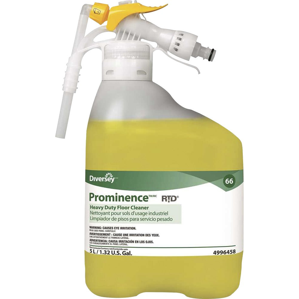 Image of Diversey Floor Cleaner, Hvy-Dty, Pro, No-Rinse, Citrus, 5L, Yellow