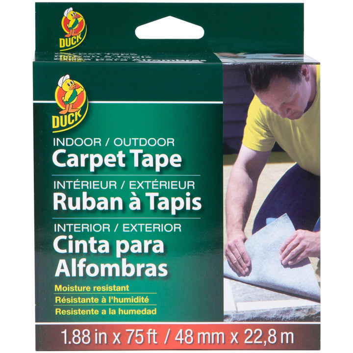 Image of Duck Brand 286372 Indoor/Outdoor Carpet Tape, 25 yd Length x 1.88" Width, White, 1 Roll