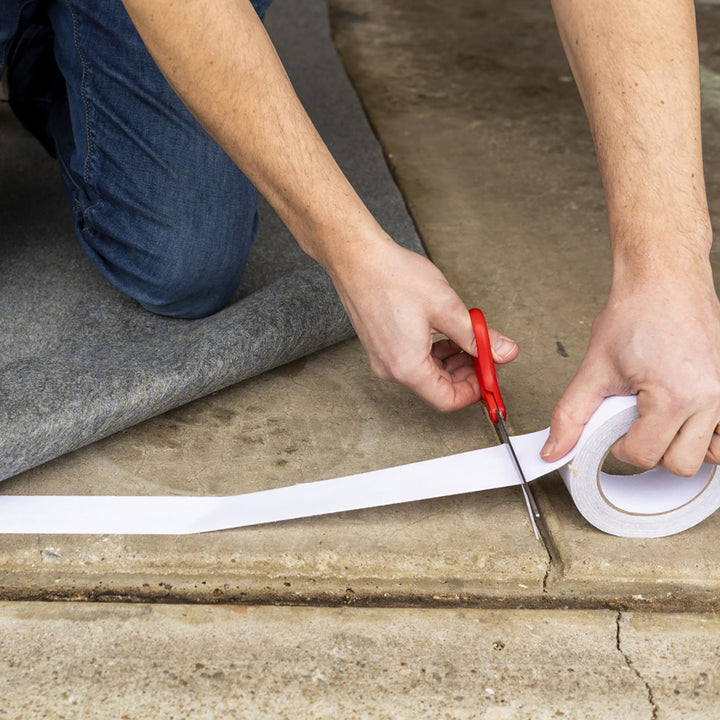 Image of Duck Brand 286372 Indoor/Outdoor Carpet Tape, 25 yd Length x 1.88" Width, White, 1 Roll
