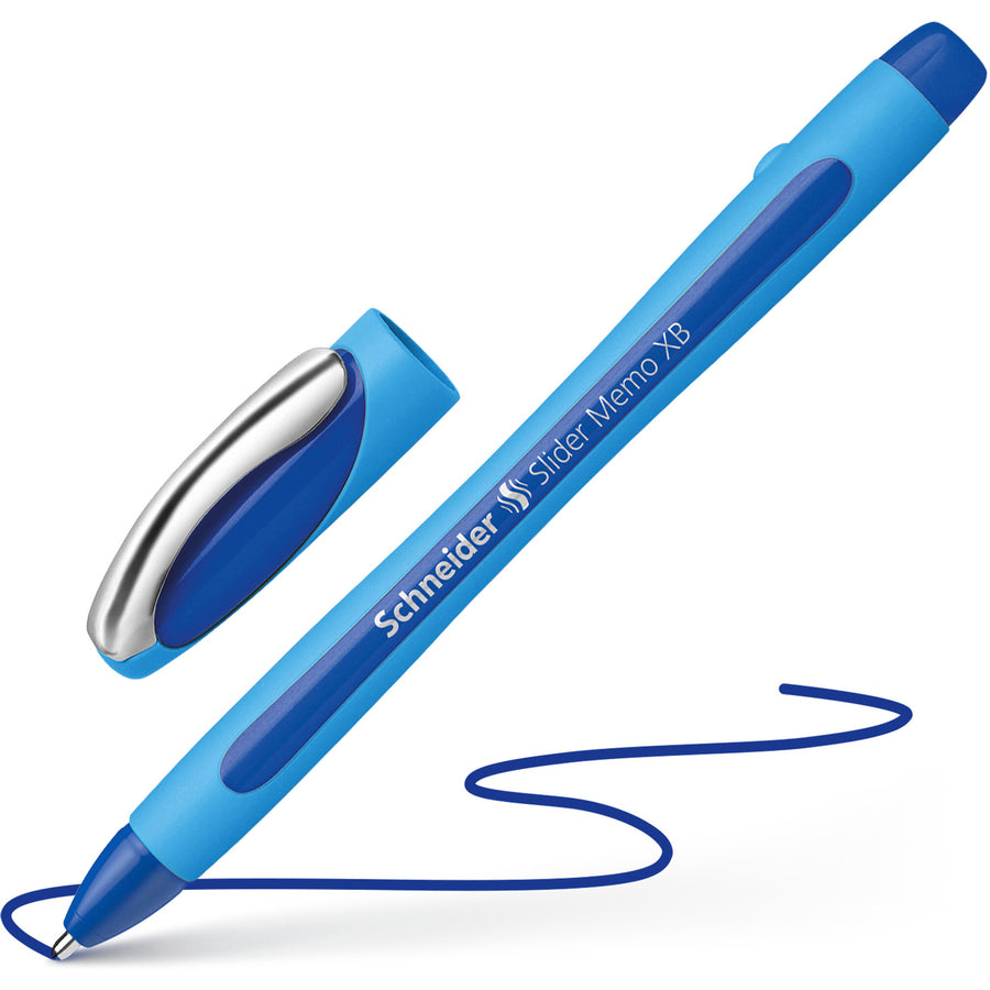 Image of Schneider® Slider Memo Xb Ballpoint Pen, Stick, Extra-Bold 1.4 Mm, Blue Ink, Blue/light Blue Barrel, 10/box