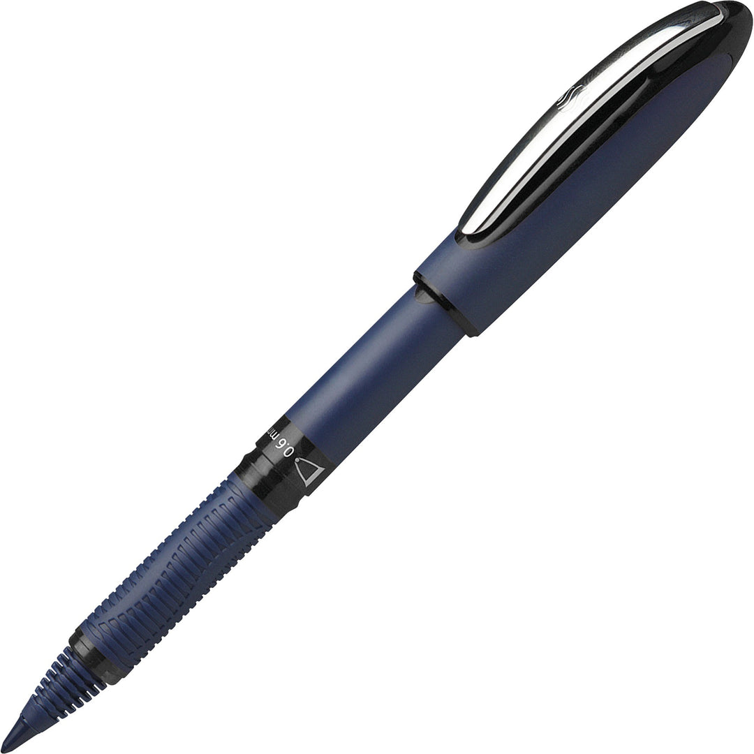 Image of Schneider 183001 One Business Rollerball, 0.6 mm Medium Pen Point, Black Ink, Black, Dark Blue Barrel, 10 / Pack