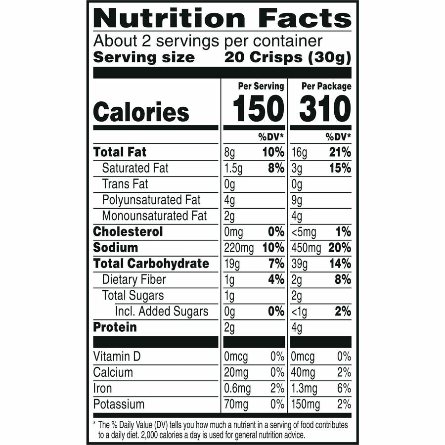 Image of Sunshine® Cheez-It Snap'd Crackers, Cheddar Sour Cream And Onion, 2.2 Oz Pouch, 6/pack